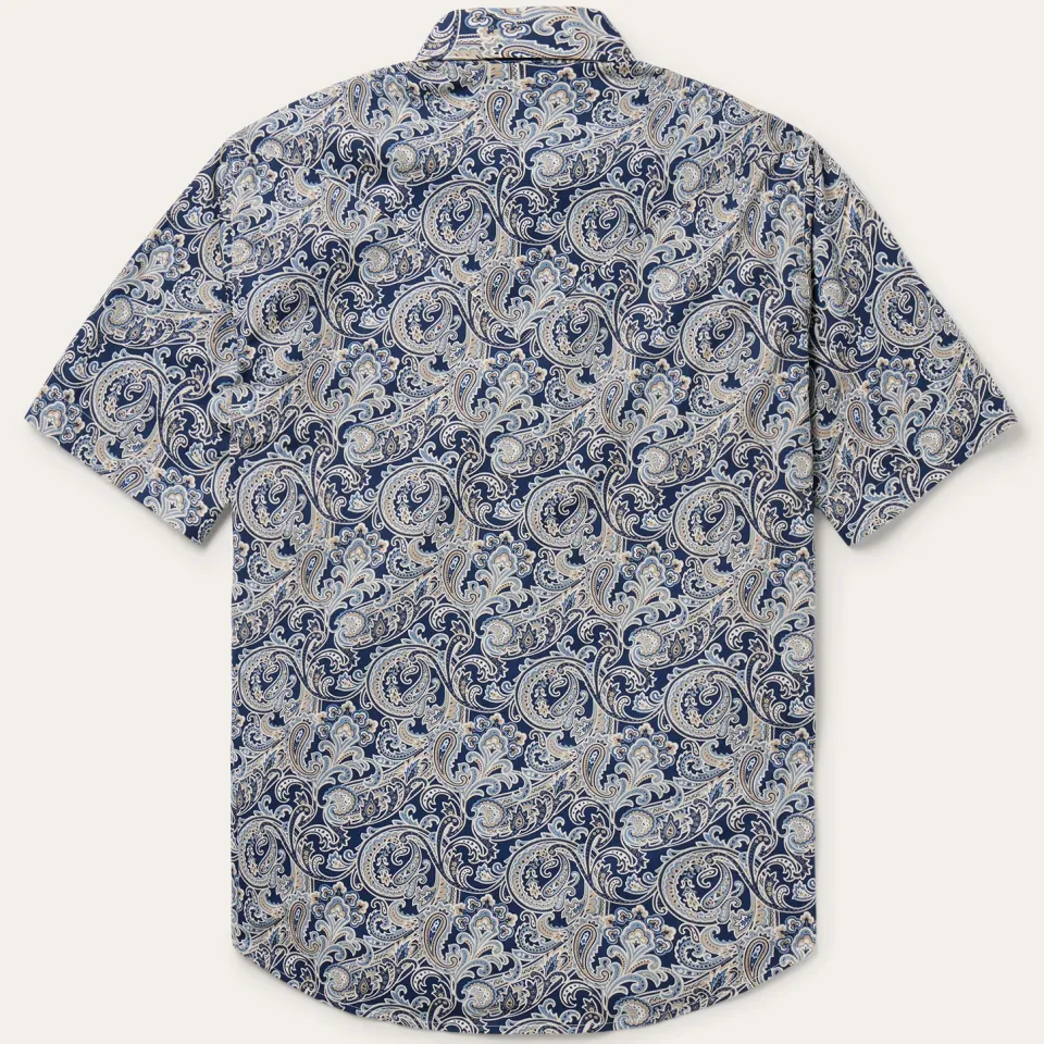 Online Stetson Greenspring Paisley Short Sleeve Western Shirt Blue