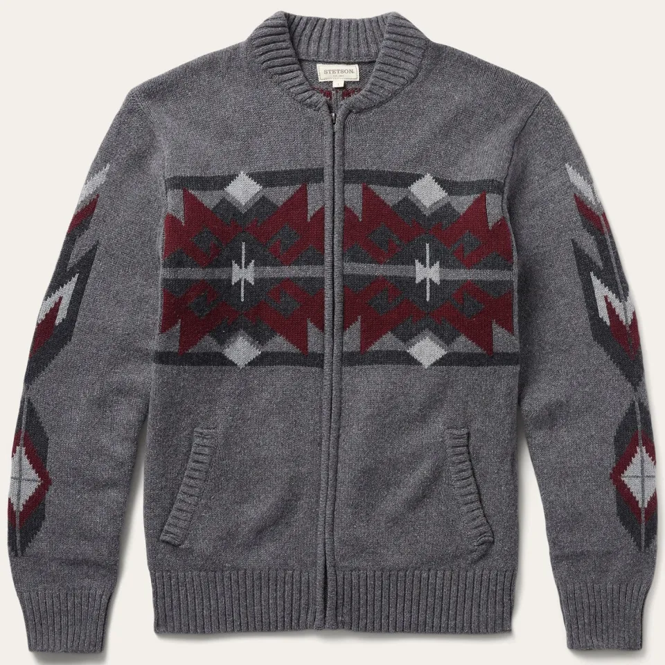 Stetson Aztec Cardigan Grey