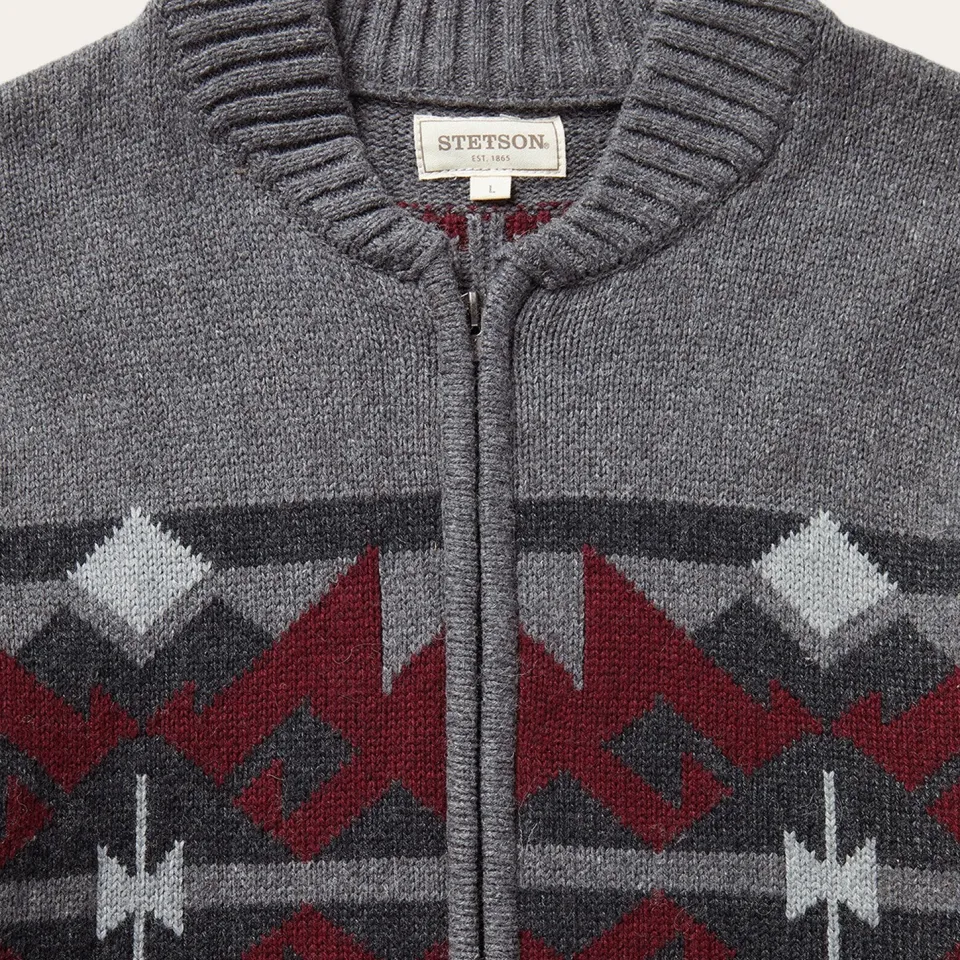 Stetson Aztec Cardigan Grey