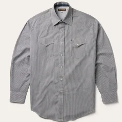 Hot Stetson Geo Print Western Shirt Grey