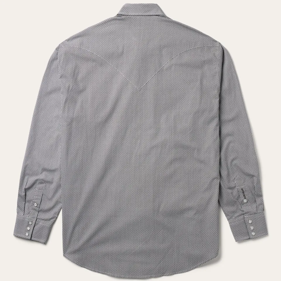 Hot Stetson Geo Print Western Shirt Grey