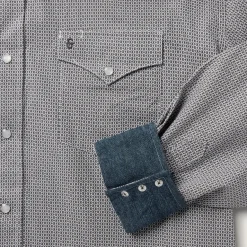 Sale Stetson Geo Print Western Shirt Grey