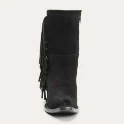 Discount Stetson Halle Suede Fringe Side Zip Boot Black