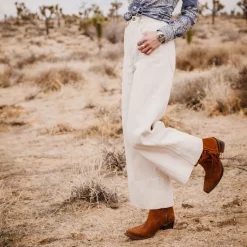 Sale Stetson Halle Suede Fringe Side Zip Boot Brown
