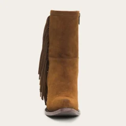 Sale Stetson Halle Suede Fringe Side Zip Boot Brown