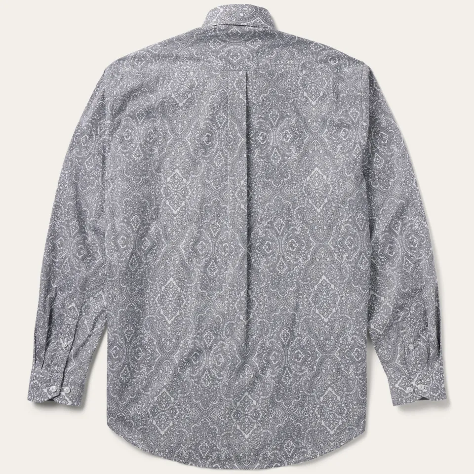 Hot Stetson Highland Paisley Button-Front Shirt Grey
