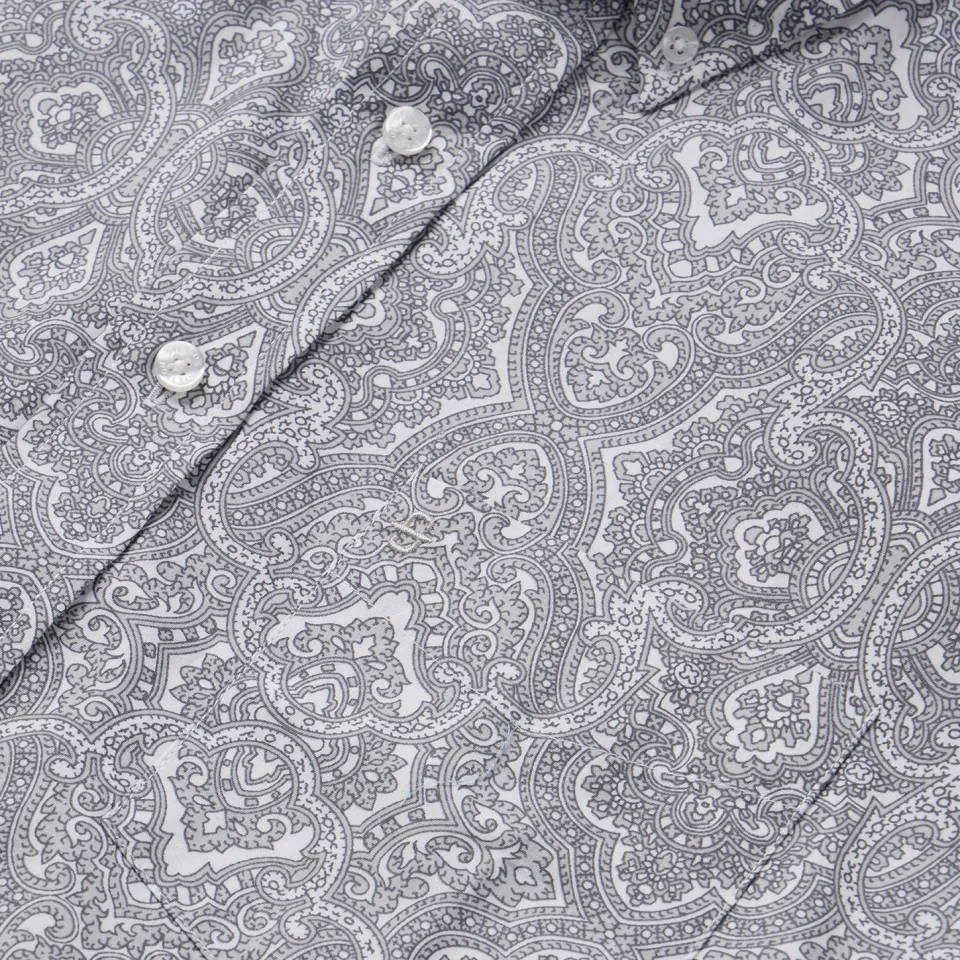 Hot Stetson Highland Paisley Button-Front Shirt Grey