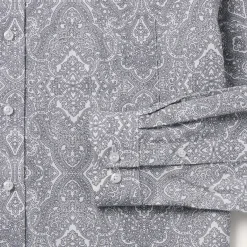 Hot Stetson Highland Paisley Button-Front Shirt Grey
