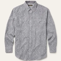 Best Stetson Highland Paisley Snap-Front Shirt Grey