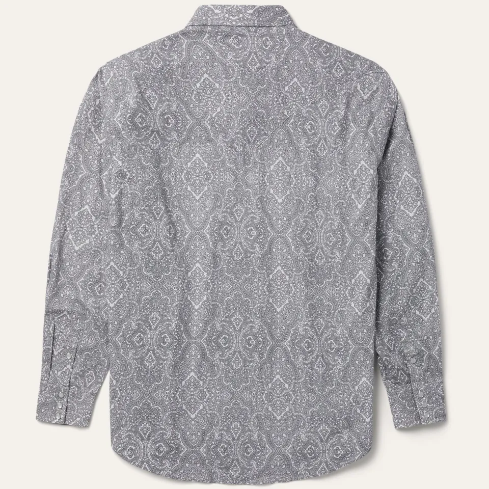 Best Stetson Highland Paisley Snap-Front Shirt Grey