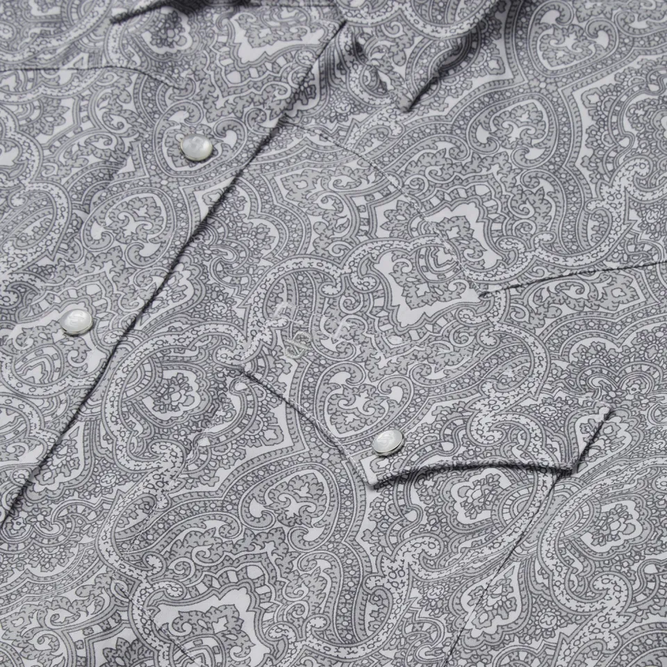 Best Stetson Highland Paisley Snap-Front Shirt Grey