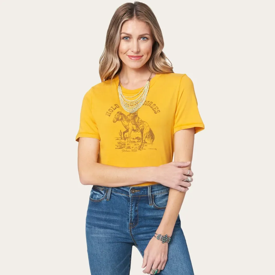 Outlet Stetson Hold Your Horses Graphic Tee Yellow