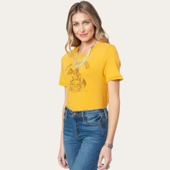 Outlet Stetson Hold Your Horses Graphic Tee Yellow