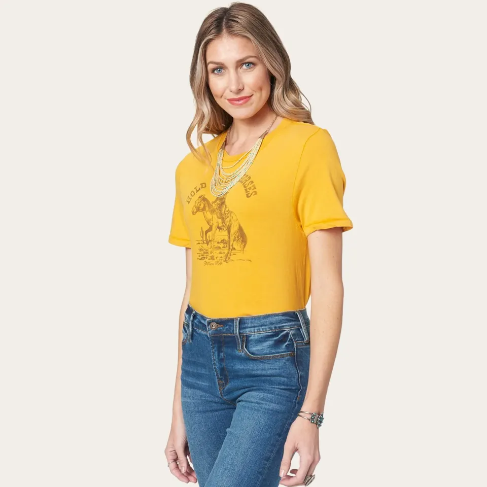 Outlet Stetson Hold Your Horses Graphic Tee Yellow
