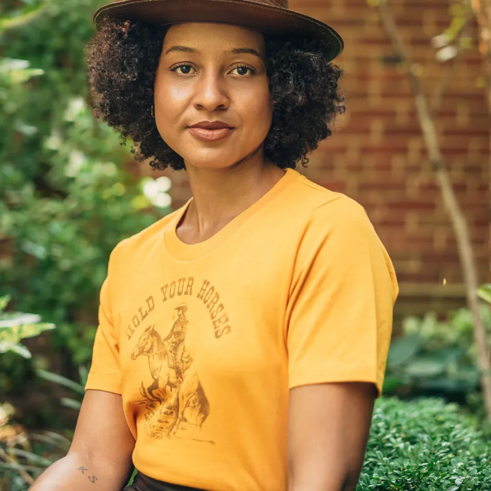 Outlet Stetson Hold Your Horses Graphic Tee Yellow