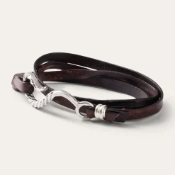 Online Stetson Hook Leather Bracelet Brown Leather