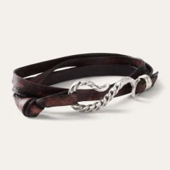 Online Stetson Hook Leather Bracelet Brown Leather