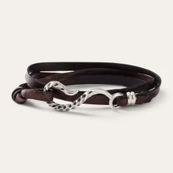 Stetson Hook Leather Bracelet Brown Leather