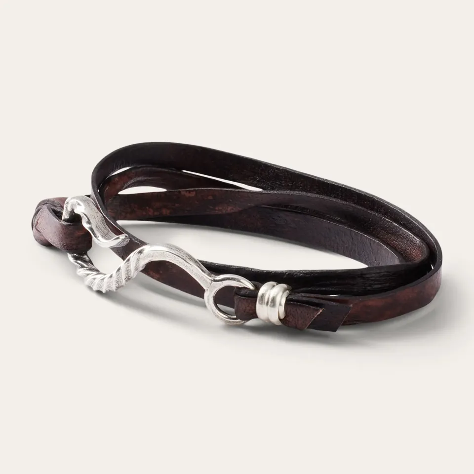 Stetson Hook Leather Bracelet Brown Leather