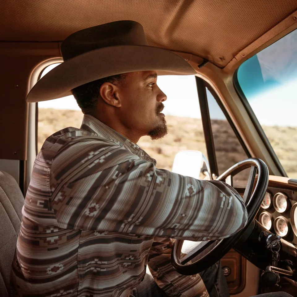 Clearance Stetson Horizontal Aztec Print Western Shirt Brown