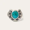 Discount Stetson Horseshoe Ring with Turquoise