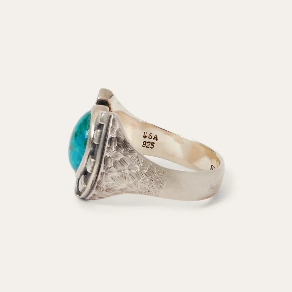 Discount Stetson Horseshoe Ring with Turquoise