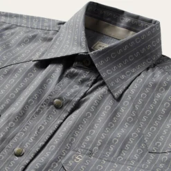 Outlet Stetson Horseshoe Stripe Print Shirt Grey