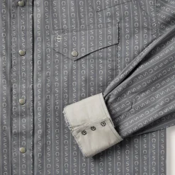 Outlet Stetson Horseshoe Stripe Print Shirt Grey