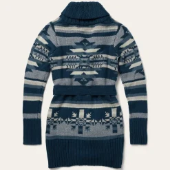New Stetson Indigo Aztec Belted Cardigan Blue