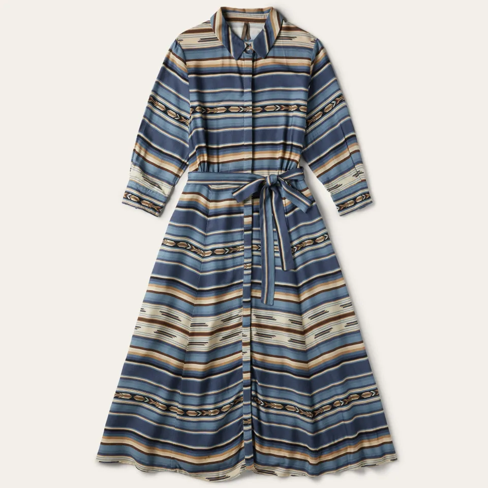 Stetson Indigo Serape Print Dress Blue