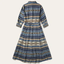 Stetson Indigo Serape Print Dress Blue