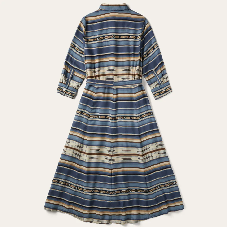 Stetson Indigo Serape Print Dress Blue