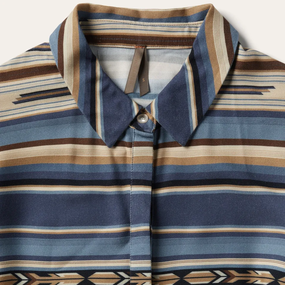 Stetson Indigo Serape Print Dress Blue