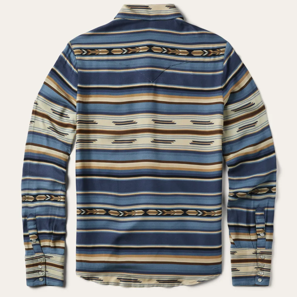 Outlet Stetson Indigo Serape Print Shirt Blue