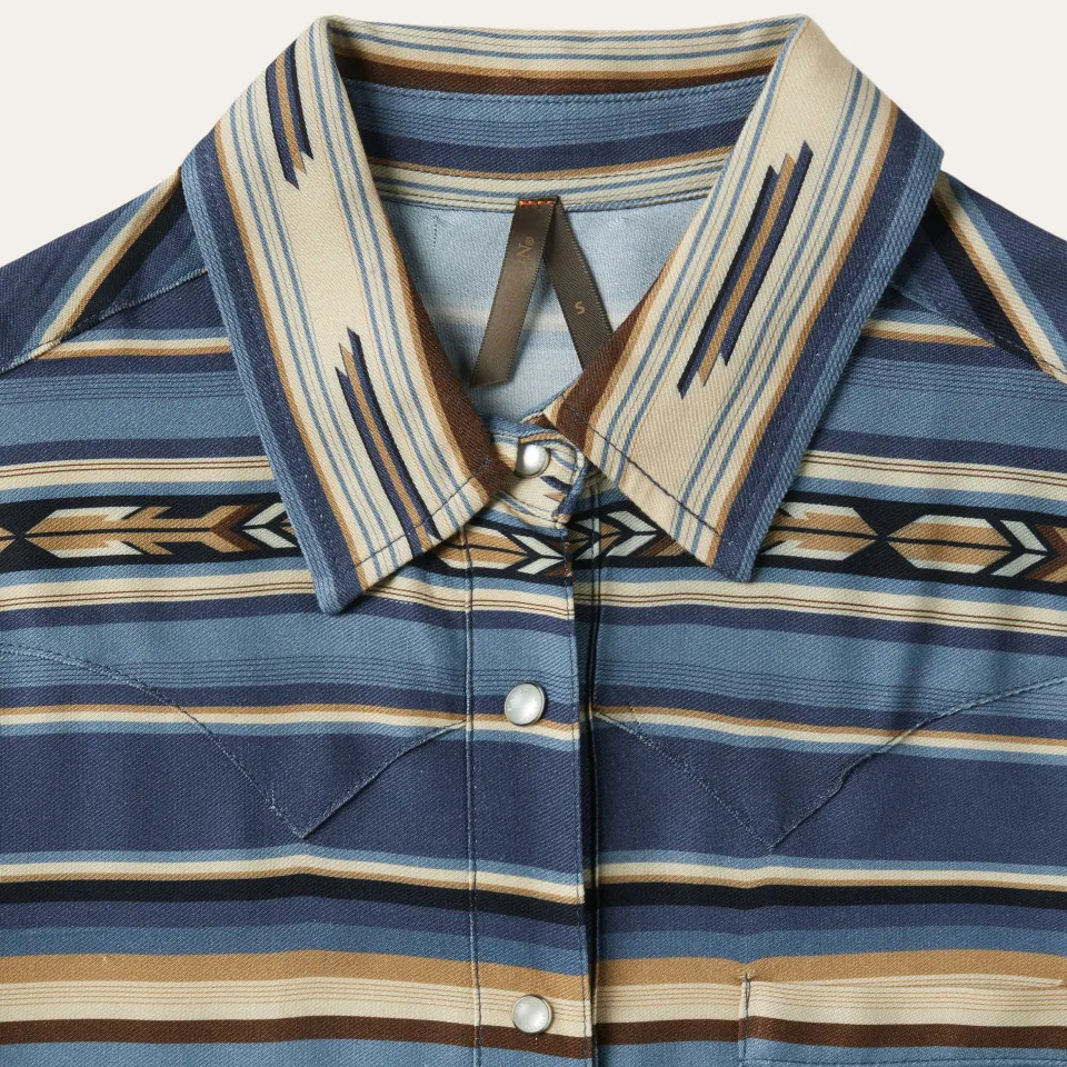 Outlet Stetson Indigo Serape Print Shirt Blue