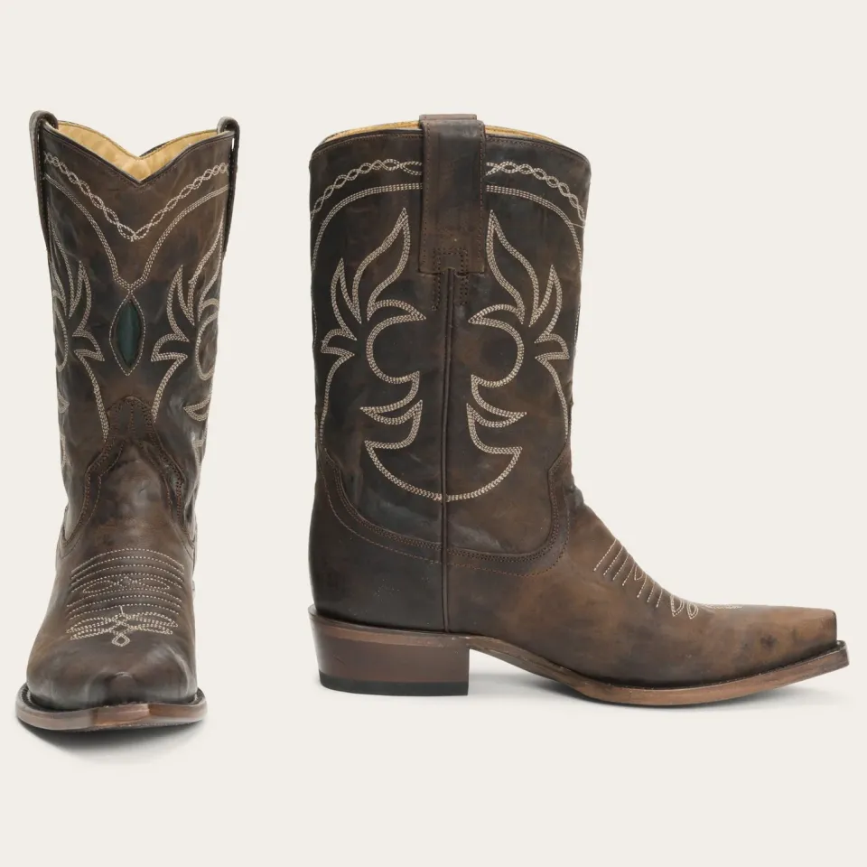 Stetson Iris Mid-Calf Embroidered Boot Brown