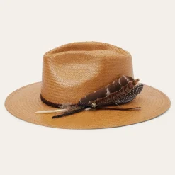 Best Stetson Juno Shantung Straw Fedora Sand