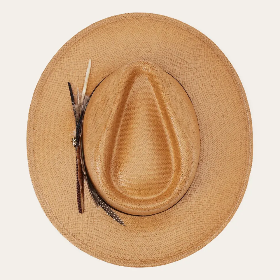Best Stetson Juno Shantung Straw Fedora Sand