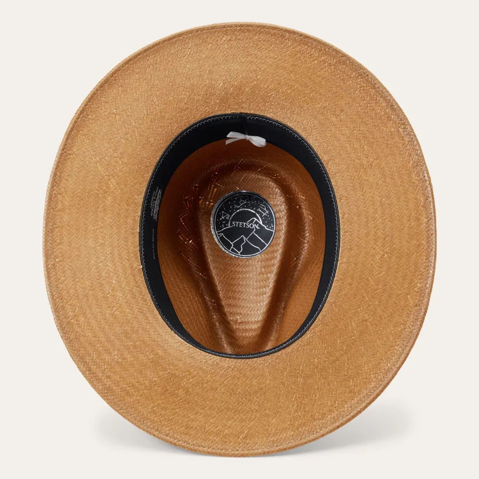New Stetson Juno Shantung Straw Fedora Sand