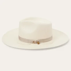 Best Stetson JW Marshall Straw Flat Brim Hat Natural