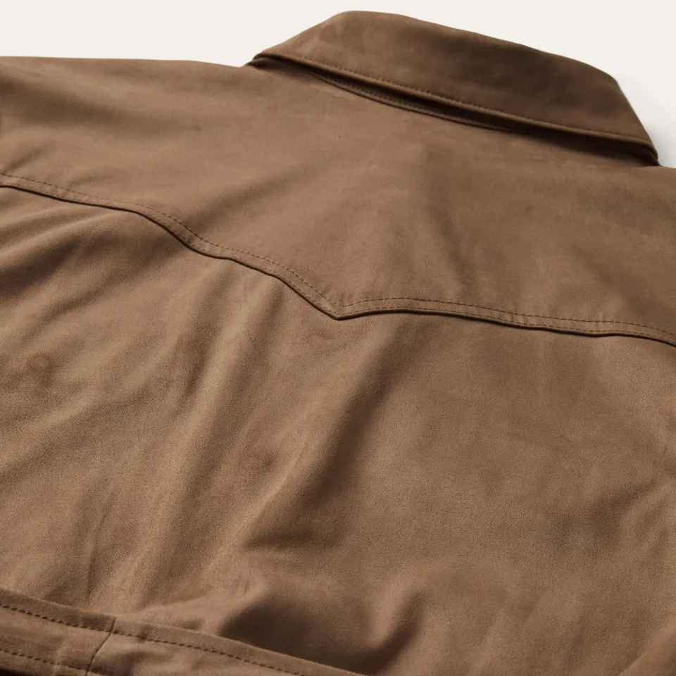 Sale Stetson Khaki Suede Western Shirt Tan