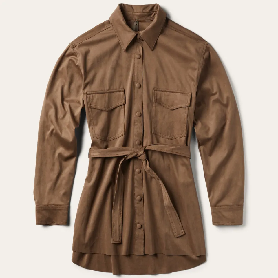 Outlet Stetson Khaki Suede Western Shirt Tan