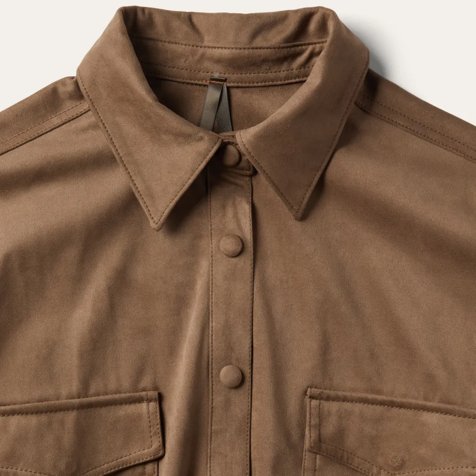Outlet Stetson Khaki Suede Western Shirt Tan