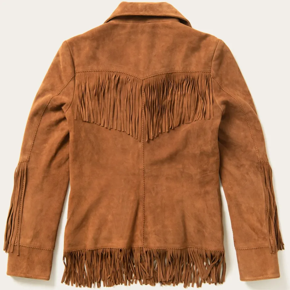 New Stetson Lamb Suede Fringed Jacket Brown