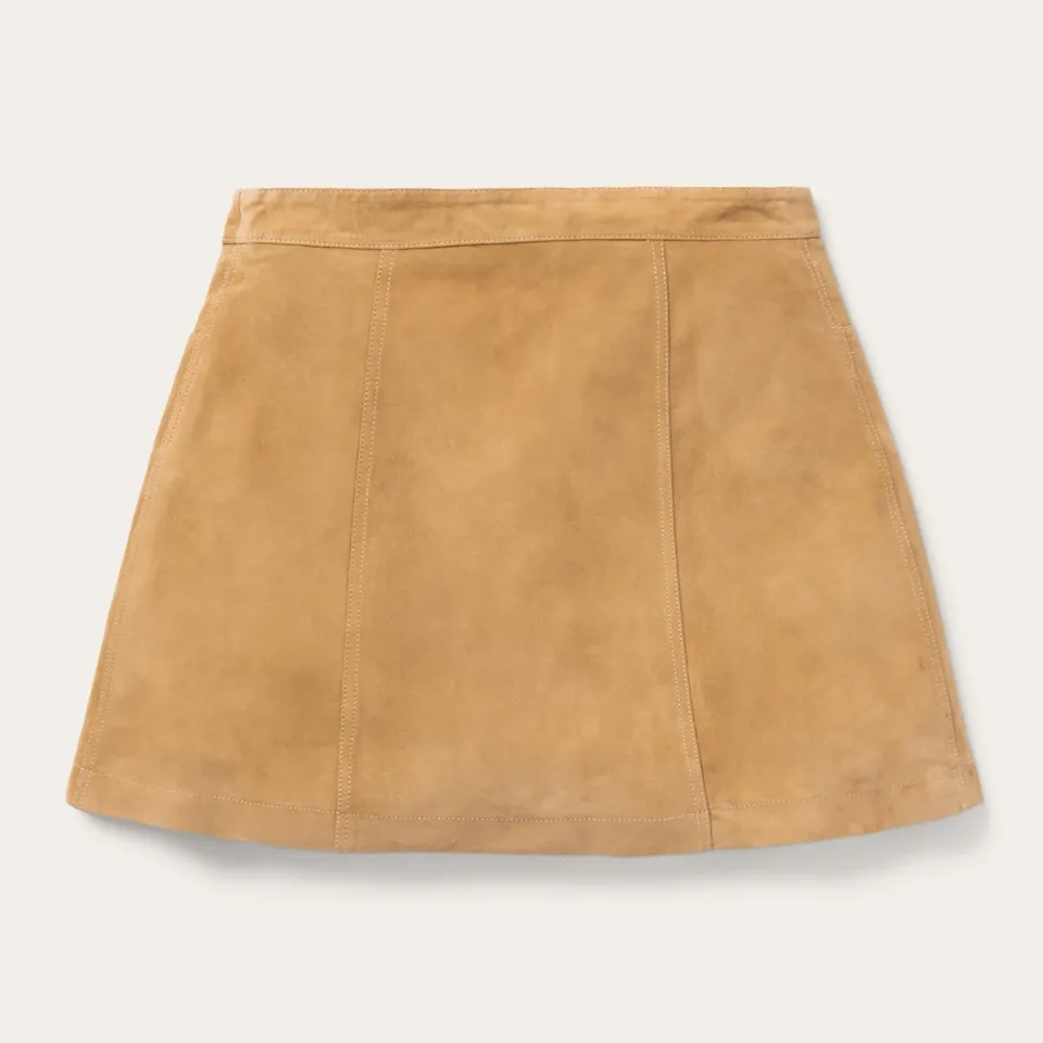Outlet Stetson Lamb Suede Gored Skirt Brown