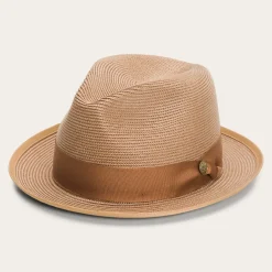 New Stetson Latte Milan Fedora Cognac