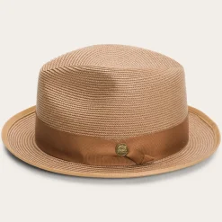 New Stetson Latte Milan Fedora Cognac