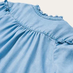 Clearance Stetson Lightweight Denim Peasant Blouse Blue