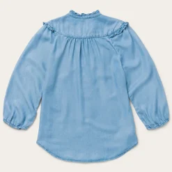 Online Stetson Lightweight Denim Peasant Blouse Blue