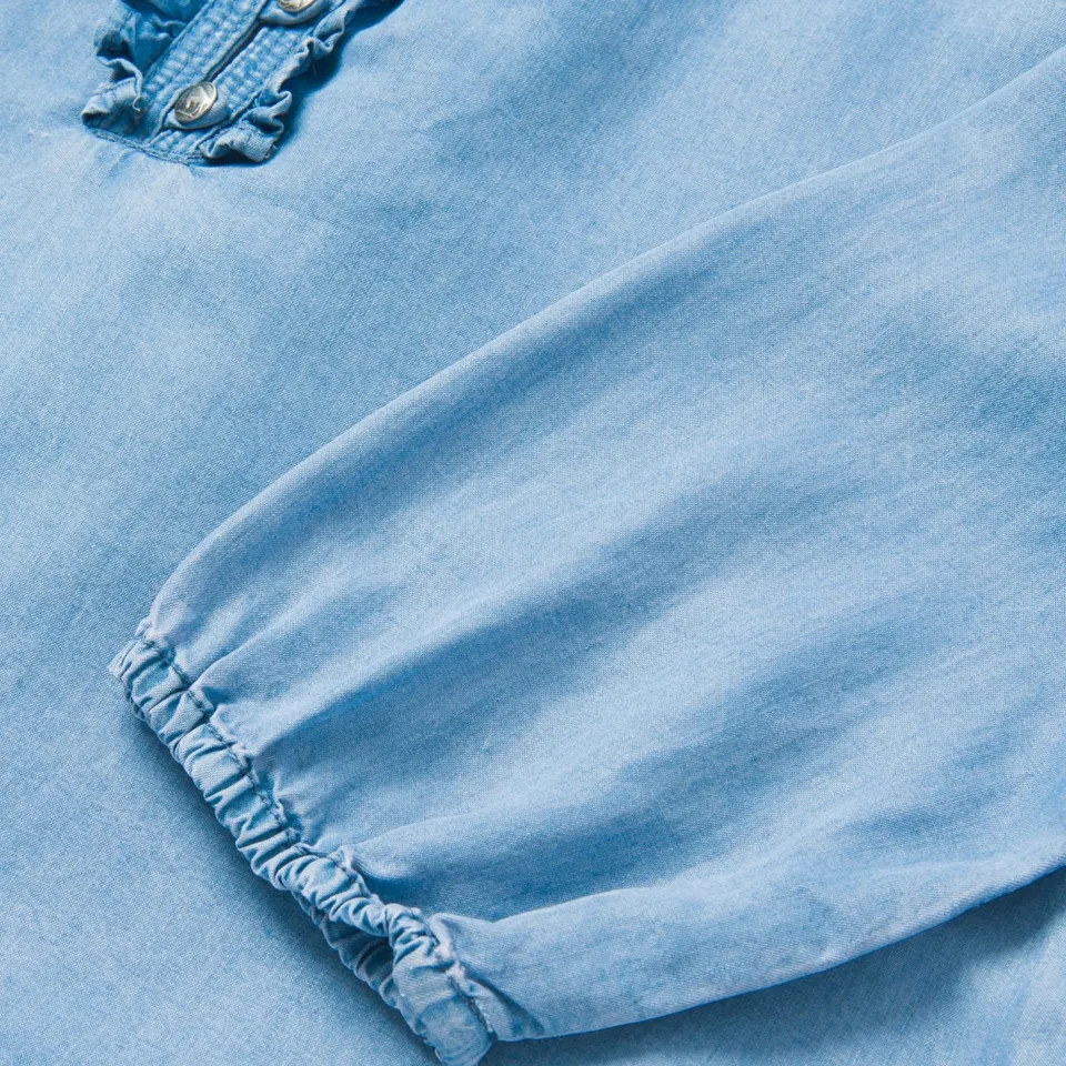 Online Stetson Lightweight Denim Peasant Blouse Blue